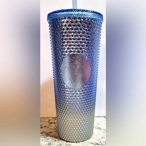 Starbucks Christmas Holiday 2023 Blue Icicle Gradient Studded Venti Tumb…